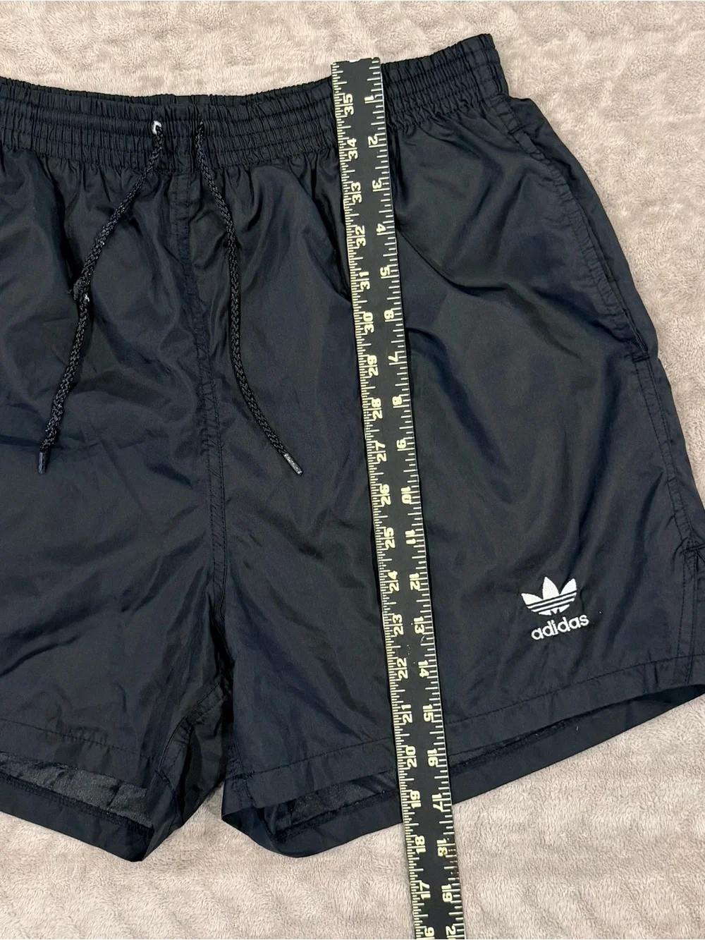 Vintage Adidas Nylon Shorts w/ Lining Black Mens M Trefoil Logo Taiwan 90s
